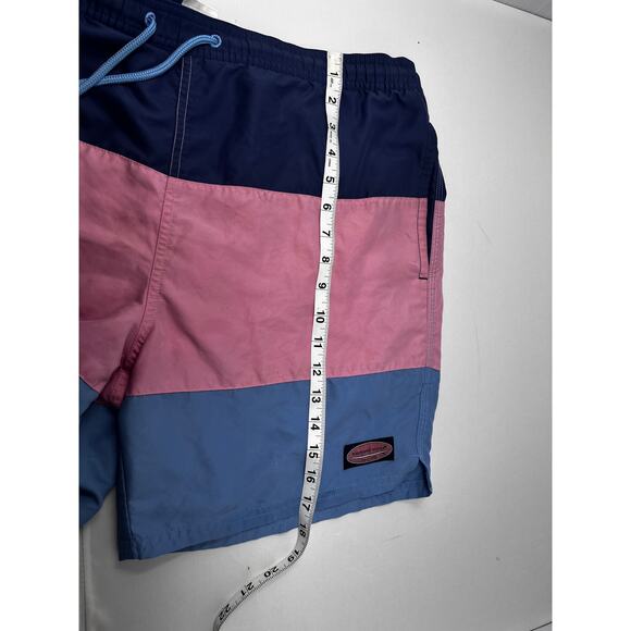 Vineyard Vines Men's Pink and Blue w/Nylon Mesh Swim Trunks size Large Pre-Owned - Picture 6 of 7